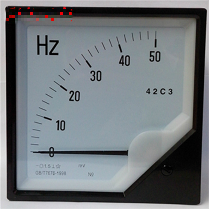 变频器专用直流频率表42C3-50HZ DC10V 20mA 50HZ赫磁表120*120mm
