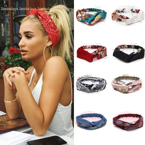Women Headband New Fashion Hair Bands Bohemian Cross Elastic