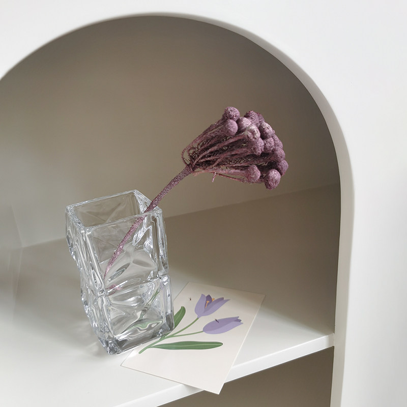 ins北欧透明插花水培绿植插花器家居公室桌面玻璃花瓶摆件