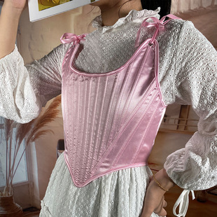 Women Bandage Corset Waist Satin Sexy Shapewear Underbust