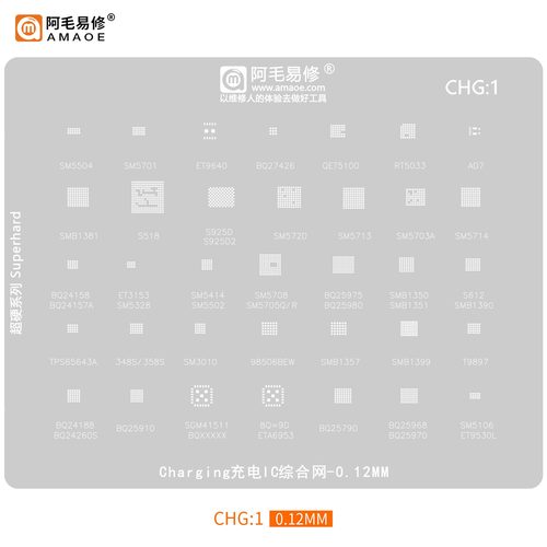 阿毛易修CHG充电IC植锡钢网SM5720/BQ25970/SMB1399/SGM41511