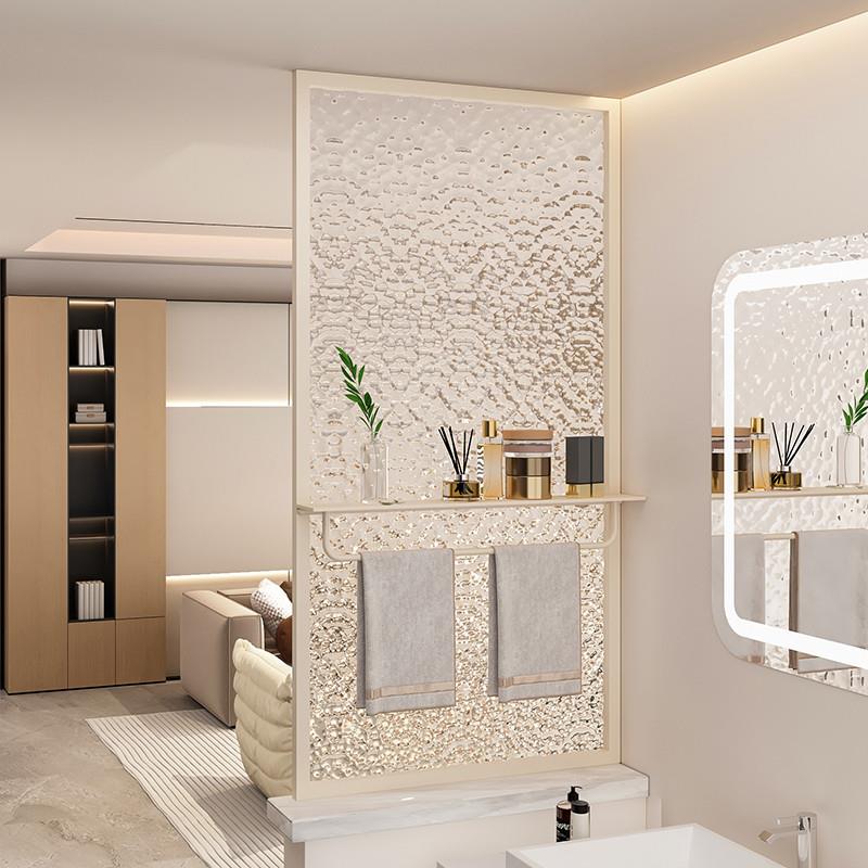 奶油风不锈钢卫生间半墙