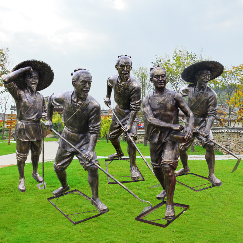 玻璃钢仿铜人物播种农民