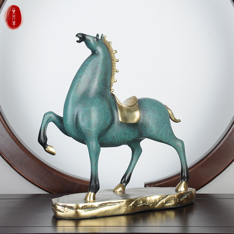 将军唐马铜摆件纯到成功