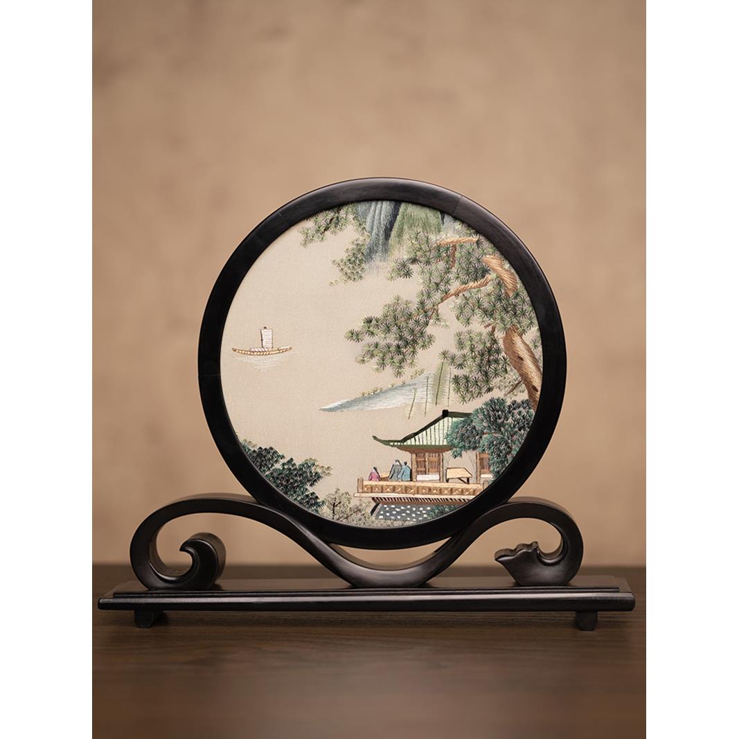 苏州绣美摆件中国风客厅