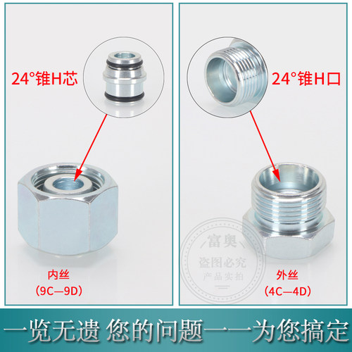 永华标准9C9D卡套式液压油管H型堵头14/16/18/22轻重型内螺纹堵头