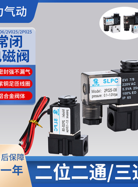 2P025-08 塑料2分 饮水机阀 微型电磁阀 DC24VAC220V常闭二分水阀