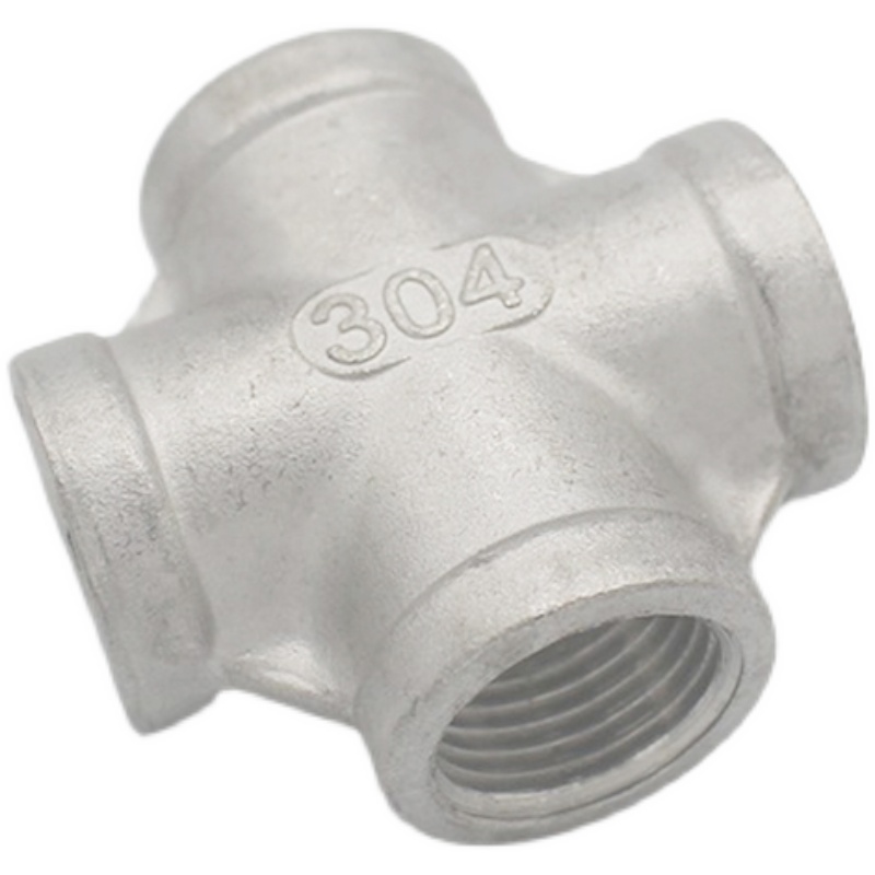 不锈钢四通内丝美标NPT螺纹316L丝扣等径外接SUS304管件4分6分1寸