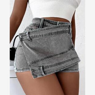 women fashion sexy jeans skirt女夏季韩版显瘦牛仔裙裤子短裤潮
