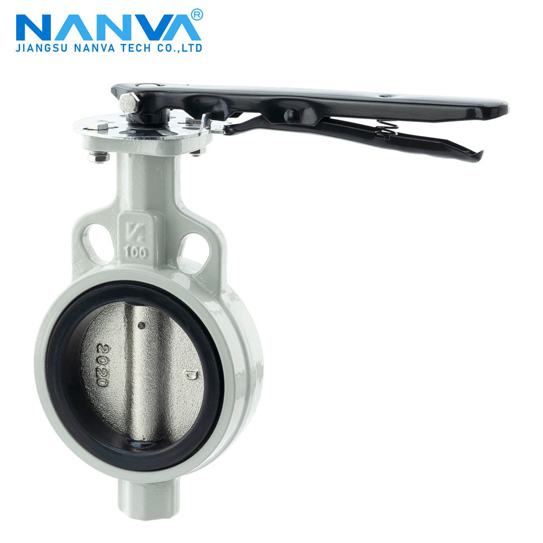 D71X-16Q手柄软密封对夹蝶阀乙丙胶中线蝶阀手动球墨铸铁阀体通用