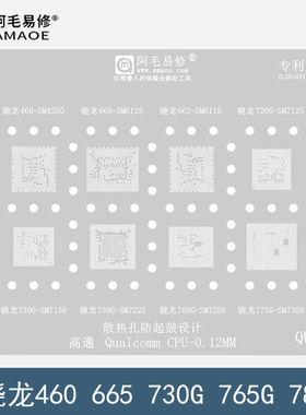 骁龙460/480/665钢网/720G/730G/G750G/765G/775G/780G/CPU植锡网