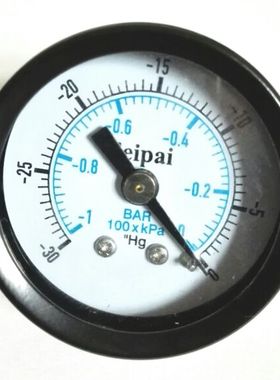 轴向真空表 直径40mm 量程-1bar-0 -100kpa-0 -30hg-0 螺纹1/4bsp