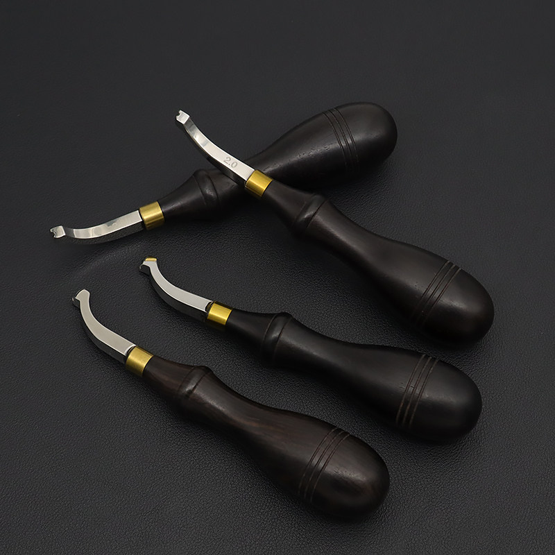 皮革边线器起拱起压边烫边划线器黑檀木手柄抛光手工DIY皮艺工具