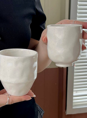 简约白色小圆杯手冲咖啡杯聚香品鉴杯陶瓷意式咖啡馆出品闻香杯