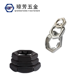 304不锈钢扣紧螺母GB805发黑扣紧螺帽DIN7697锁紧螺母防松罩