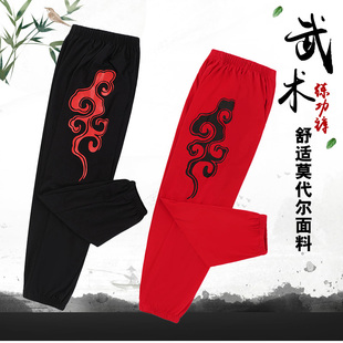 高弹牛奶丝儿童武术裤灯笼裤武术练功裤表演服莫代尔太极裤训练裤
