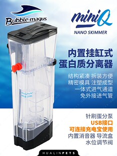 BM微型蛋白质分离器miniQ小型海缸珊瑚缸内置挂缸式蛋分背滤气动