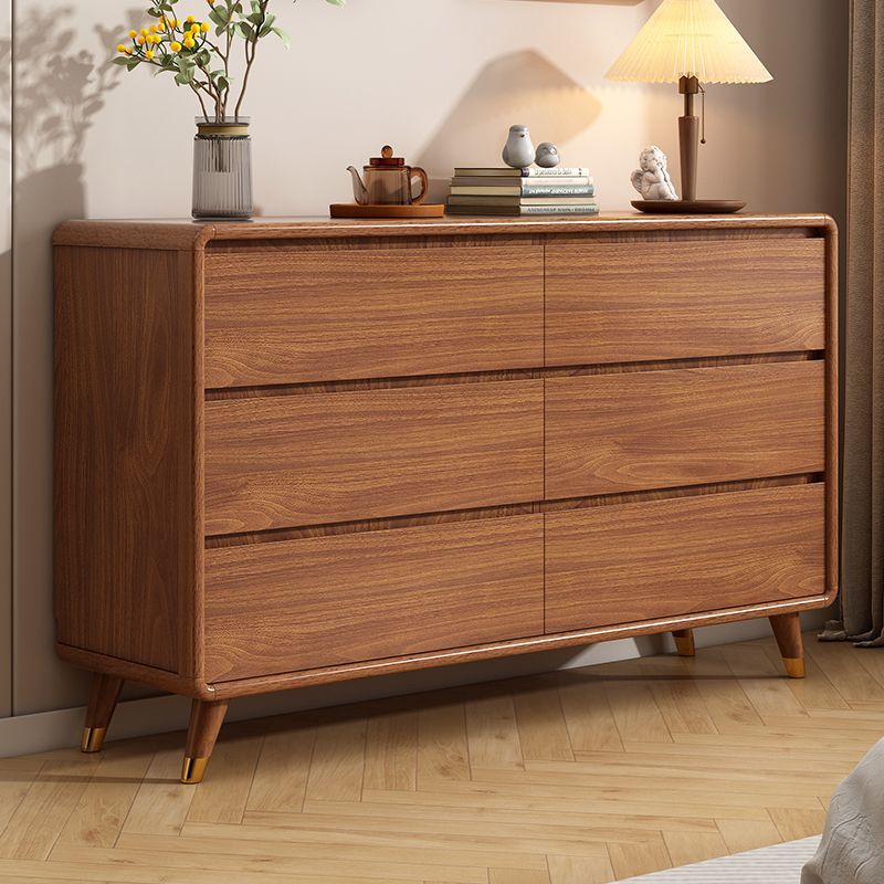 新中式五斗柜收纳柜实木框六斗柜置物卧室床尾柜抽屉柜多层五斗橱
