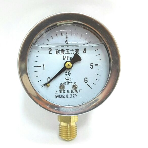 上海仪川仪表厂 耐震压力表 YN-60 0～6mpa 压力  m14x1.5 Φ60mm