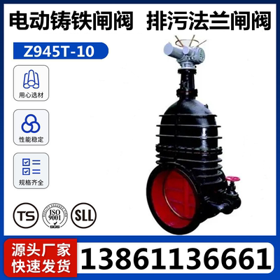 电动铸铁明杆闸阀楔式法