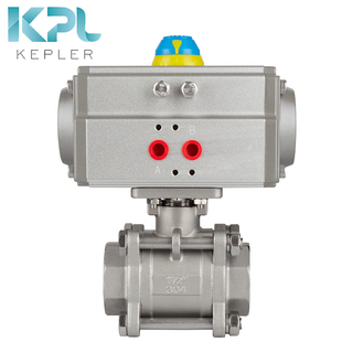 开普勒KPL KPQ611F-16P三片式气动球阀304不锈钢丝扣内螺纹球阀