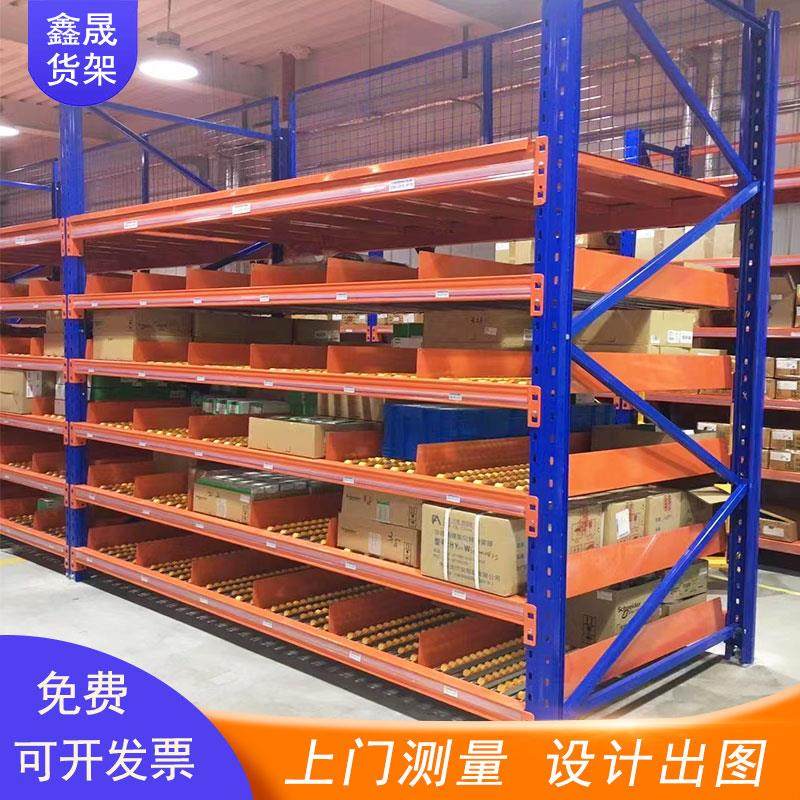 陕西流利条货架车间滑轨滚轮可移动物料架先进先出滚筒重型琉璃架
