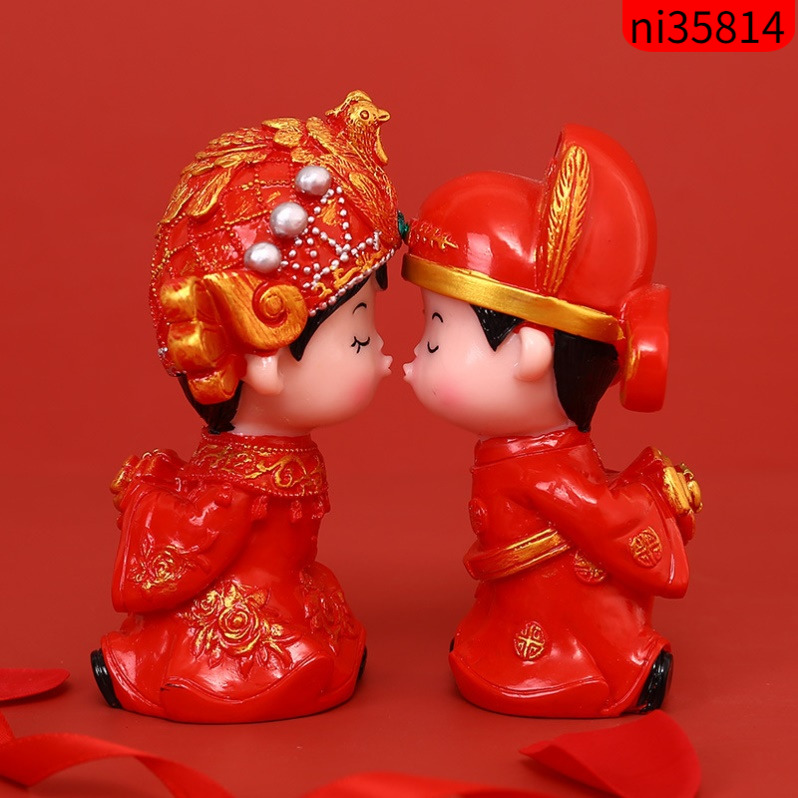 新婚结婚礼物礼物送闺蜜新人摆件礼品工艺创意家居搪胶一对实用