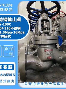 J41H/Y-100C法兰铸钢高压截止阀 碳钢WCB A216平衡式节流阀L46Y/H