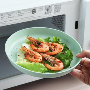 八寸大盘家用盘子创意可爱菜盘圆形塑料水果盘加厚饺子盘防摔碟子