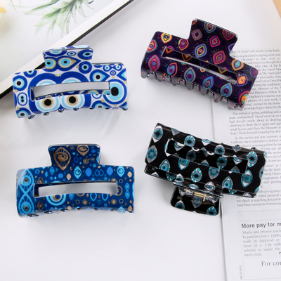 8cm恶魔之眼印花抓夹发夹