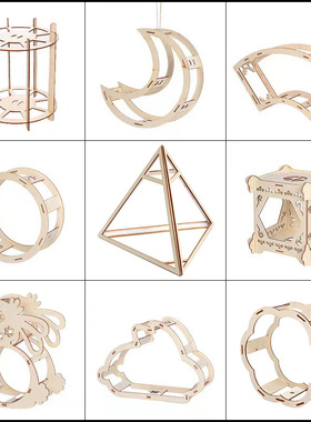 儿童古风传统宫灯架子diy手工木制灯笼骨架子材料包新年灯笼批发