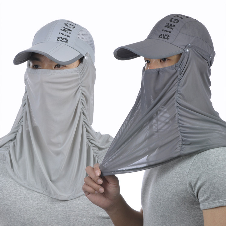户外钓鱼帽子男士防晒钓鱼帽 透气运动遮阳遮脸防蚊帽鸭舌帽凉帽