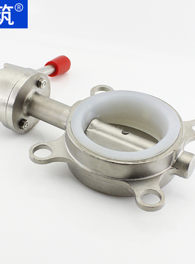 新款304不锈钢对夹式蝶阀D71X-10 16P手动蝶阀硅胶密封DN40 5现货