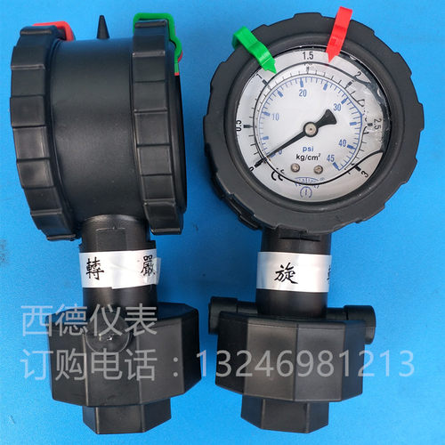 60MM充油全PP双面隔膜压力表 0~3KG双面隔膜压力表  双面隔膜表