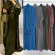 迪拜中东沙特马来纯色开衫 Open 长袍女 Women Kimono Abaky Dubai
