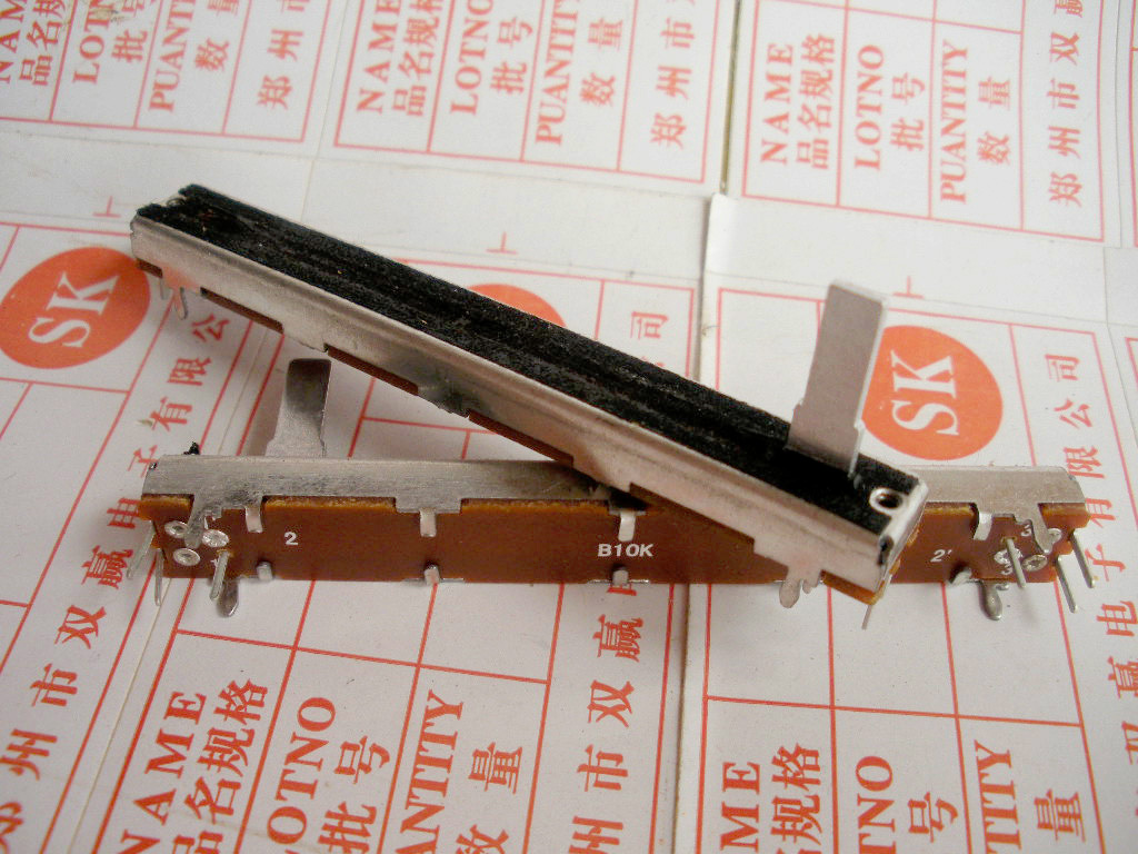 SC6021G 75MM 6脚直滑电位器B10K双声道直滑电位器3-3