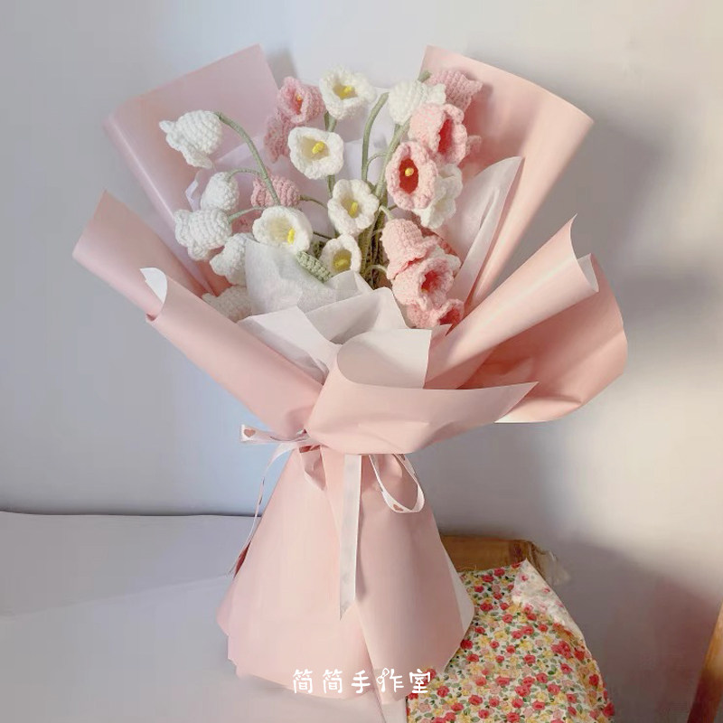 铃兰花束编织diy材料包风铃草手工钩针毛线仿真花创意礼物小清新