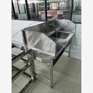 超市不锈钢杀鱼台池水果切配台鸡鸭宰杀台刨鱼台水槽带水池操作台