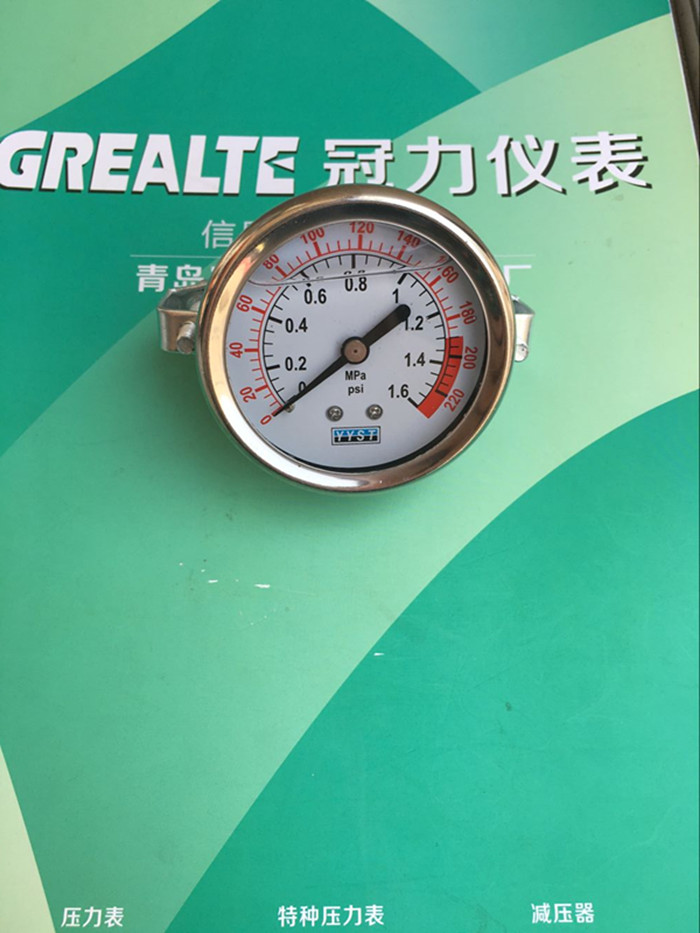 YTN60ZT卡子式压力表0.6,1,1.6,2.5等MPA青岛冠力特种仪器仪表厂
