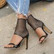 yards big heel women thin 女网眼细跟凉鞋 mesh sandals大码