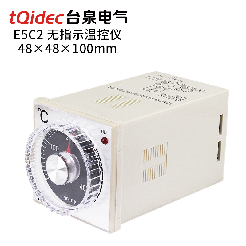 tqidec台泉电气温控仪表E5C2旋钮调节器K型输入导轨式温度控制器