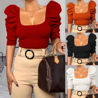 4 Colors 2020 New Women Puff Ruffle Casual Blouse