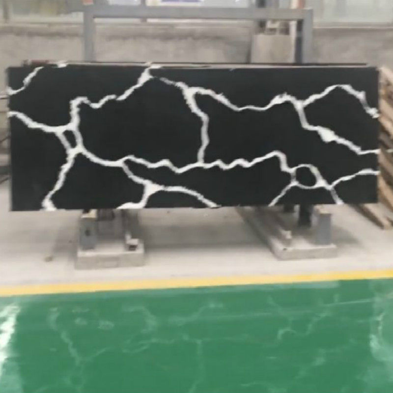 人造大理石鱼肚黑厨房台面板石英石橱柜台面窗台板浴室台