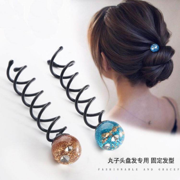 网红丸子头懒人螺旋发夹
