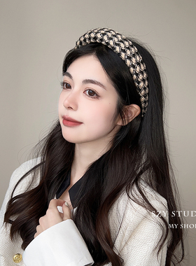 日本ZGP黑色发箍高颅顶头箍女款秋冬高级感发卡外出百搭发捆头饰