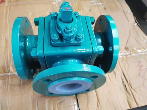 L型衬四氟三通法兰球阀Q44F46-16C/T型衬氟球阀Q45F46防腐 耐酸碱