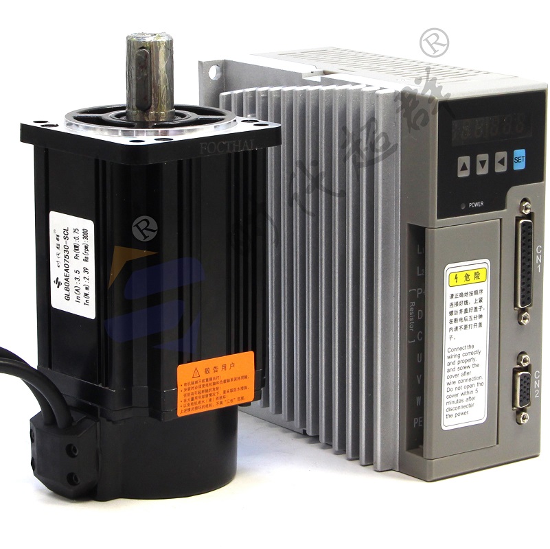 80法兰750W交流伺服电机套装400W730W1000W马达 交流220VAC驱动器