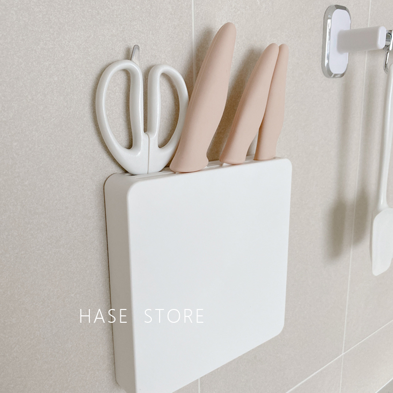 粘贴式厨房刀架免打孔家用橱柜刀具收纳置物架多功能壁挂式菜刀座