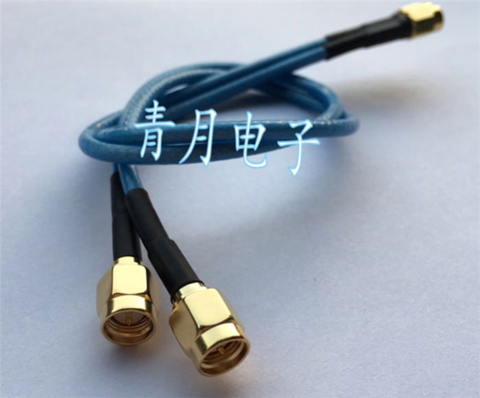 射频线公转内螺针蓝色双