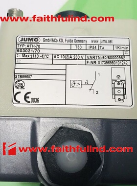 议价Jumo 60000982 久茂温度传器 603021/70 ATH-70 110度
